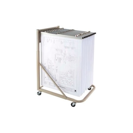 Brookside Design Brookside Design Rolling Blueprint Stand Bundle W/Dozen Pivot Hangers & Dozen 42 MR1242